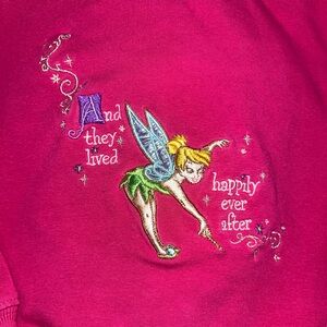 Disney Store Tinker Bell Pink Zip Hoodie XS Fairy Embroidered Once Upon A Time